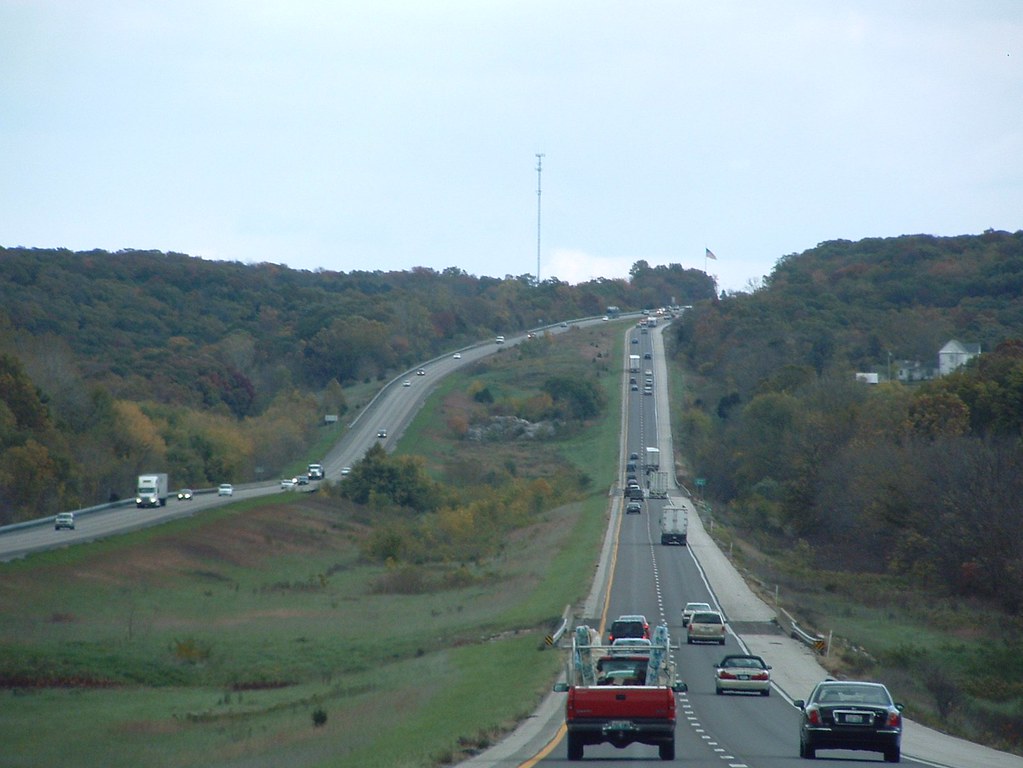 The rock in the median of I-70, seen in autumn
